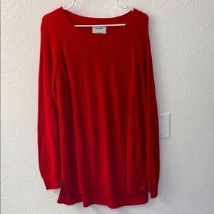 Red knit lightweight sweater